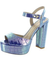 Stuart Weitzman - Ryder 95 Iridescent Faux Leather Platform Sandals - Lyst