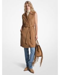Michael Kors - Wool Blend Belted Wrap Vest - Lyst