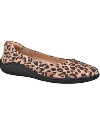 Easy Spirit - Gabbie Leather Leopard Ballet Flats - Lyst