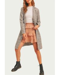 Sadie & Sage - Run To Me Checked Long Coat - Lyst