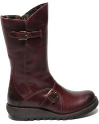 Fly London - Buckled Mid-Calf Leather Zip Boots - Lyst