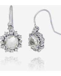 Suzanne Kalan - 14k White Gold And White Topaz Drop Earrings Pe191-wgwt - Lyst