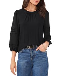 Vince Camuto - Crewneck Puff Sleeves Blouse - Lyst