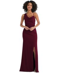 After Six - One-shoulder Draped Cowl-neck Maxi Dress - Lyst