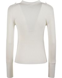 Courreges - Long Sleeve Ribbed Polo Neck Sweater - Lyst