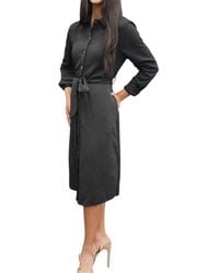 She + Sky - Quilted Button Up Midi Dress - Lyst