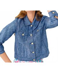 Lilly Pulitzer - Seaspray Linen Jacket - Lyst