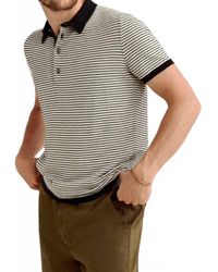 Billy Reid - Stripe Sweater Polo Shirt - Lyst