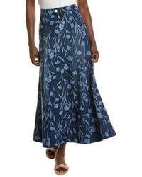 1.STATE - Seamed Maxi Denim Skirt - Lyst
