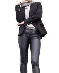 Bianco - Coated Ankle Zip Jeans - Lyst