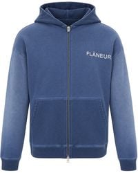 flâneur - Logo Zip-Up Hoodie - Lyst