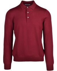 Gran Sasso - Virgin Wool Polo Knit With Classic Collar And Ribbed Cuffs - Lyst