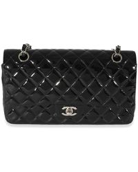 Chanel - Quilted Patent Leather Medium Classic Double Flap Bag - Lyst