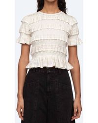 Sea - Mable Cambric Short Sleeve Smocked Top - Lyst