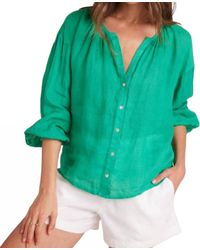 Bella Dahl - Shirred Neck Blouse - Lyst