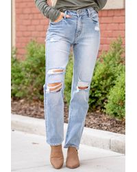 Kancan - High Rise Slim Straight Jeans - Lyst