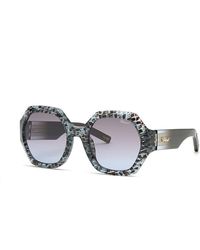 Chopard - Sunglasses Round Full Rim, Scales Azure Havana Frame And Gradient Lens Sch362M0T66 - Lyst