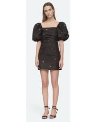 Sea - Rubina Embroidery S/Slv Polyester Puff Sleeves Draped Dress (D1) - Lyst