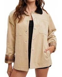 Bluivy - Inner Plaid Corduroy Button Down Barn Coat - Lyst