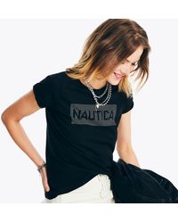Nautica - Sustainably Crafted Rhinestone Logo Graphic T-Shirt - Lyst