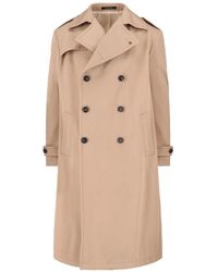 Tagliatore - Double-Breasted Cotton Trench Coat With Adjustable Belt - Lyst