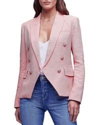 L'Agence - Office Career Double-breasted Blazer - Lyst
