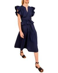 Ulla Johnson - Florence Flutter Sleeve Midi Dress - Lyst