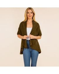 TRUEDAMES - Open Front Solid Wrap Poncho - Lyst