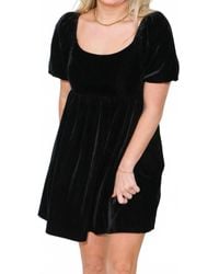 2.7 August Apparel - Velvet Scoop Neck Mini Dress - Lyst