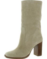 Dolce Vita - Nokia Suede Square Toe Mid-calf Boots - Lyst