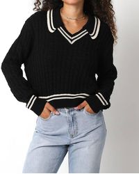 Olivaceous - Cable Collared Sweater - Lyst
