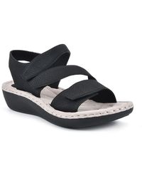 White Mountain - Calibre Faux Leather Open Toe Flat Sandals - Lyst