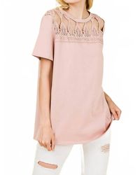 Hailey & Co - Spicy Mauve Crochet Lace Top - Lyst