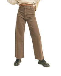 Miou Muse - Straight Wide Leg Denim Pants - Lyst