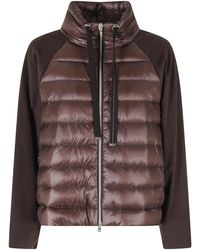 Herno - Dark High Neck Drawstring Double-Slider Zip Polyester Down Jacket - Lyst