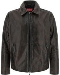 DIESEL - Cowhide Leather Jacket - Lyst