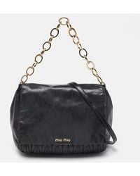 Miu Miu - Matelassé Leather Flap Chain Shoulder Bag - Lyst