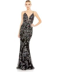 Mac Duggal - Embellished Plunge Neck Sleeveless Gown - Lyst