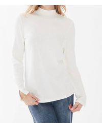 Fdj - Idina Ribbed Mock Neck Split Long Sleeve Top - Lyst