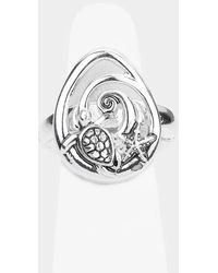 Fashnzfab - Antique Metal Turtle Starfish Stretch Ring - Lyst