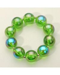 Fashnzfab - Chunky Iridescent Ball Beaded Bracelet Ab - Lyst