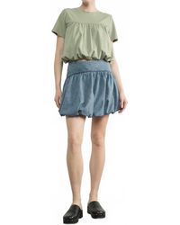 Aaron & Amber - Bubble Denim Mini Skirts - Lyst