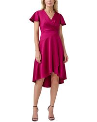 Adrianna Papell - Satin Hi-low Cocktail And Party Dress - Lyst