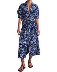 Apiece Apart - Sophia Smocked Shirt Dress - Lyst
