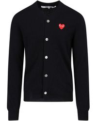 Comme des Garçons - Button-Down Heart Patch Wool Cardigan - Lyst