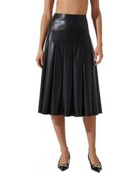 Astr - Vena Pleated Faux Leather Skirt - Lyst