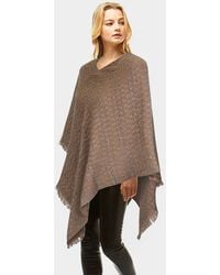 TRUEDAMES - Solid Plaid Poncho - Lyst