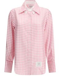 Thom Browne - Checked Silk Shirt - Lyst