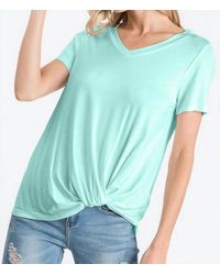 7Th Ray - Solid V Neck Knotted Top - Lyst