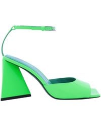 The Attico - Ladies Fluo Emerald Piper Leather Sandals - Lyst